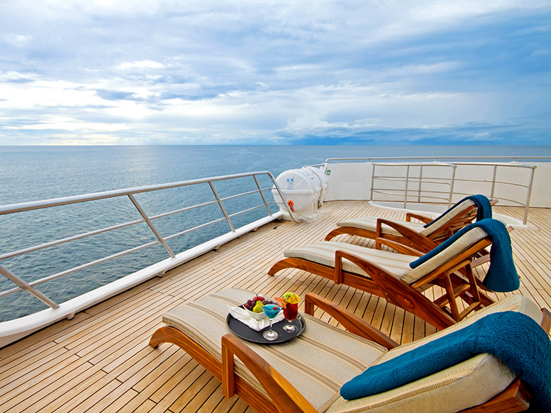 oceanspray sundeck Galapagos cruise luxury